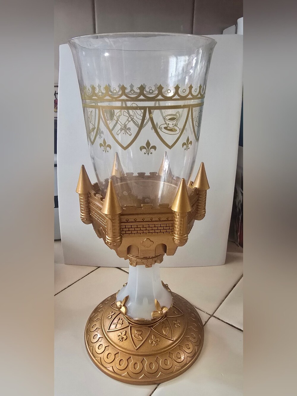 Disney Parks Gold Castle Plastic Goblet Cup.